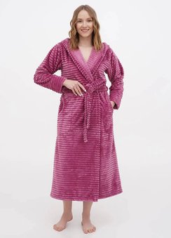 Халат жіночий махровий темно-рожевий 48 р Triko HB01  HB01(48) фото | ANANASKO