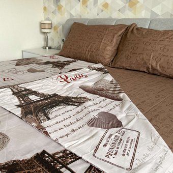Комплект постельного белья двуспальный евро Сатин Ananasko 44330 200 ниток/см² 44330(e) фото | ANANASKO