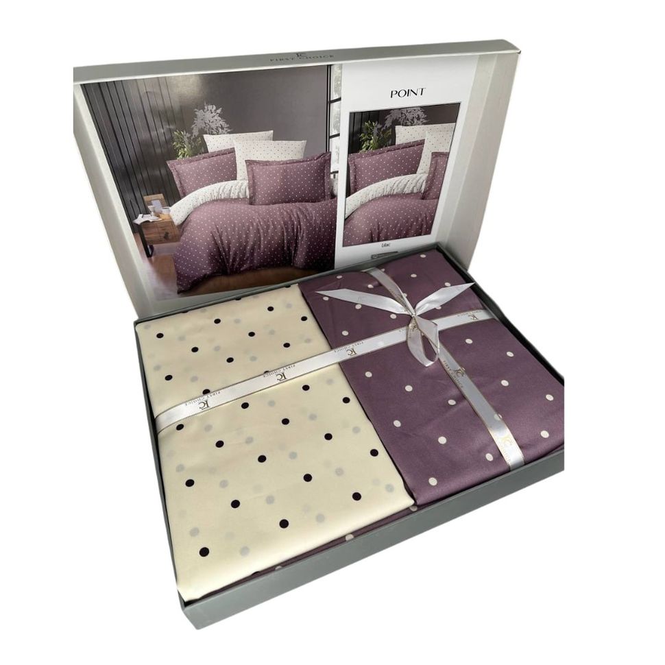 Комплект постельного белья семейный Сатин Point Lilac First Choise SC4  SC4(s) фото | ANANASKO