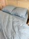 Комплект постельного белья полуторный Страйп сатин Голубой Ananasko 544411 544411(1,5) фото 5 | ANANASKO