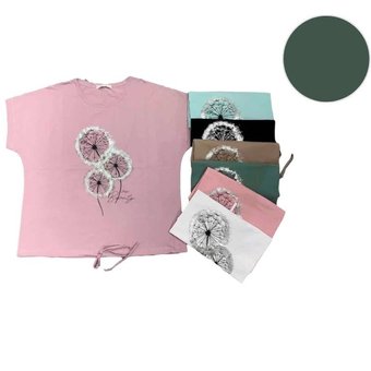 Женская футболка хлопковая темно-зеленая 56-60 р Ananasko 5469-2