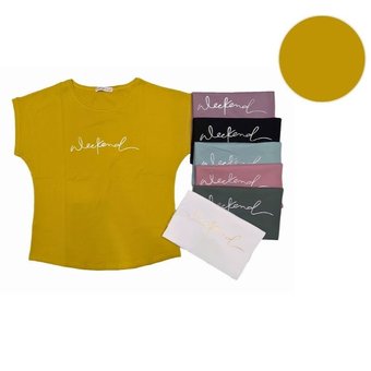 Женская футболка хлопковая желтая 52-54 р Ananasko 5218-1