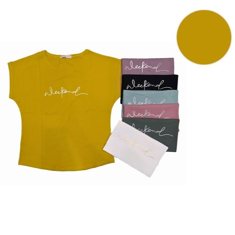 Жіноча футболка бавовняна жовта 52-54 р Ananasko 5218-1