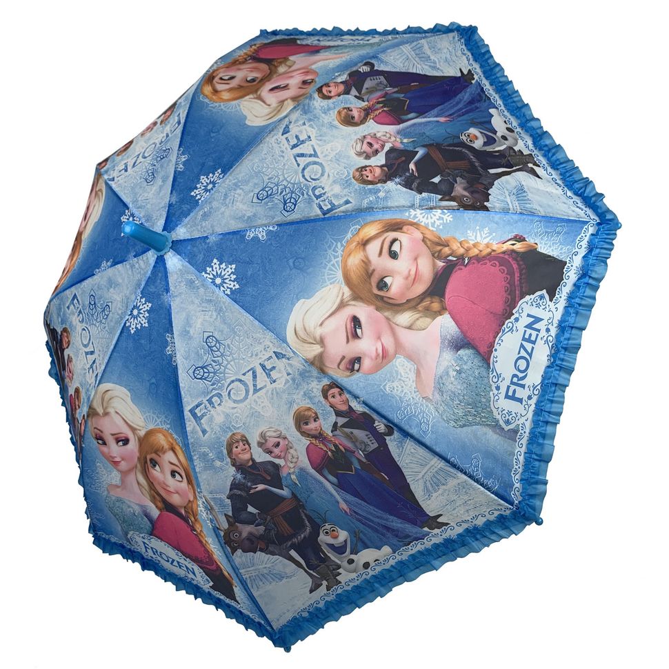 Детский зонт-трость с принцессами и оборками от Paolo Rossi, голубой, 011-5  011-5 фото | ANANASKO