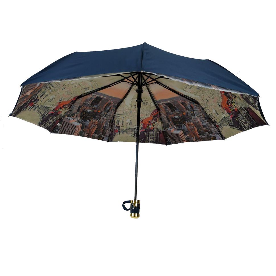 Женский зонт полуавтомат с двойной тканью Bellissimo, темно-синий, 18301-5  18301-5 фото | ANANASKO
