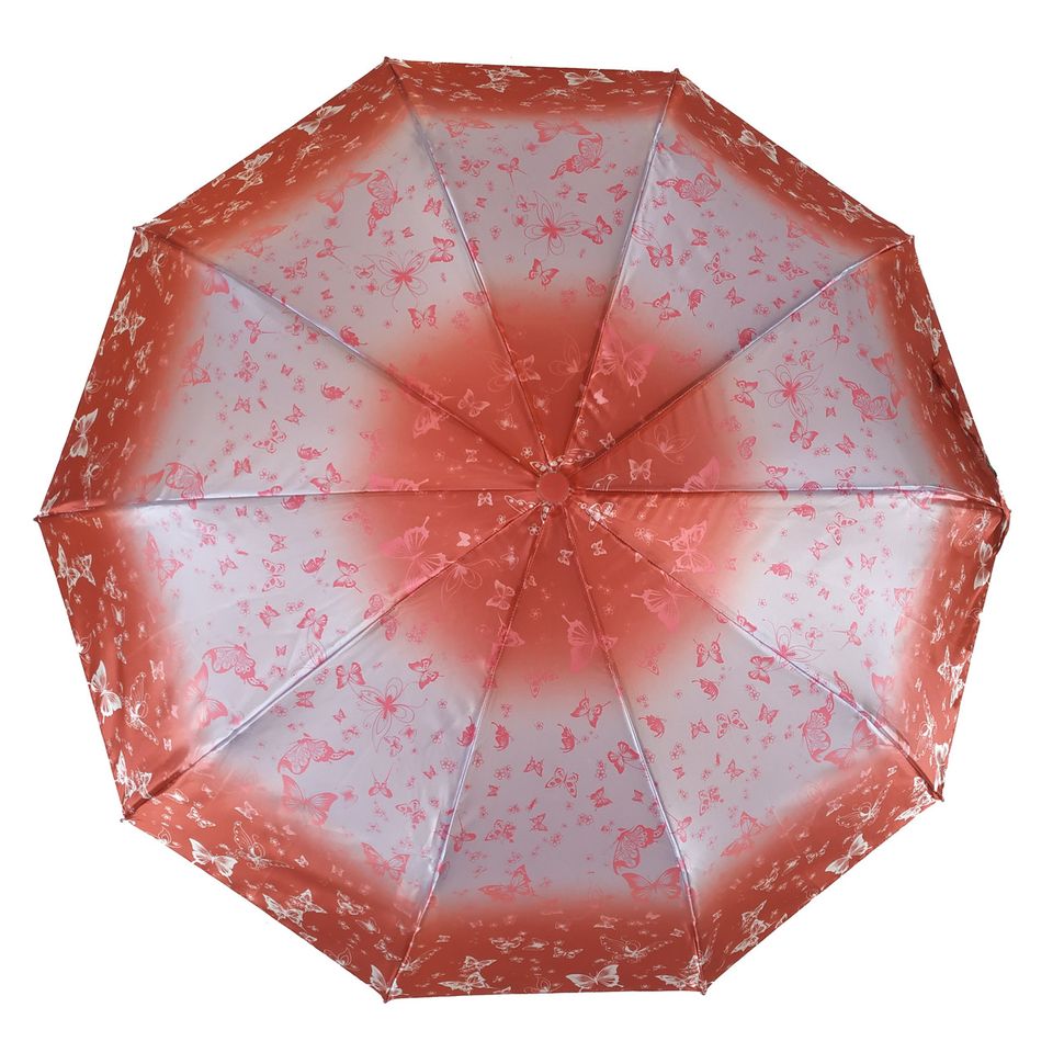 Жіноча парасоля напівавтомат "Butterfly" на 10 спиць, рожевий колір, 401-6  401-6 фото | ANANASKO