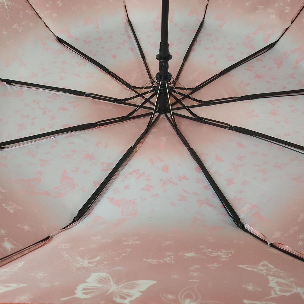 Женский зонт полуавтомат с бабочками "Butterfly" на 10 спиц, розовый,, 401-6  401-6 фото | ANANASKO