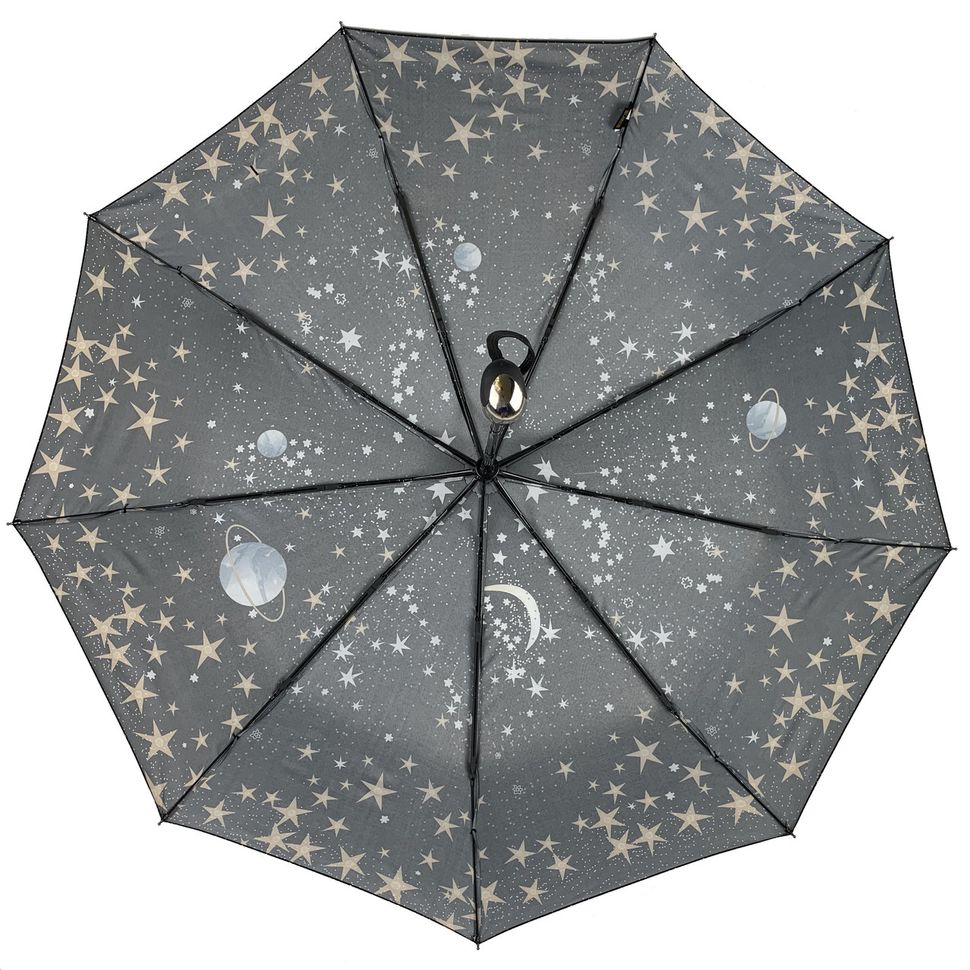 Женский складной автоматический зонт "Звезное небо" от B. Cavalli, черный, 450-1  450-1 фото | ANANASKO