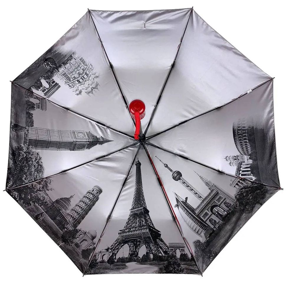 Жіноча парасоля напівавтомат на 8 спиць червона Toprain 0480-2  0480 фото | ANANASKO