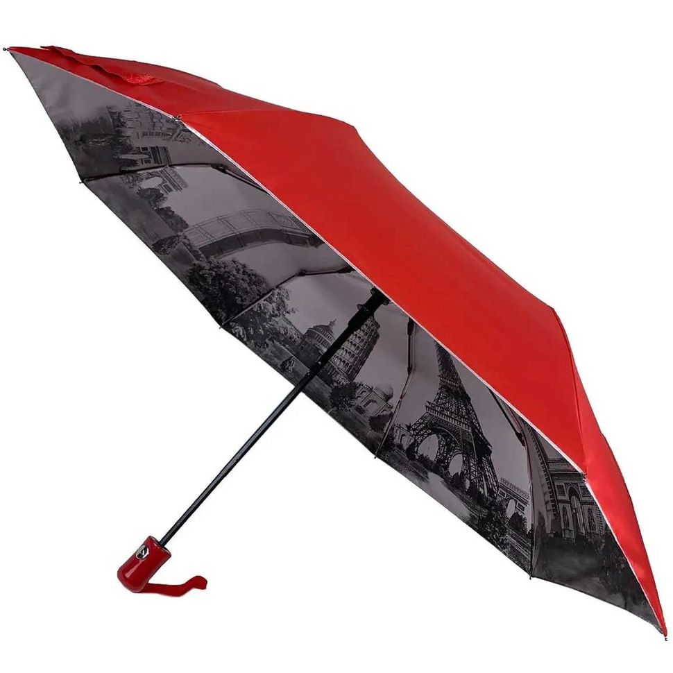 Жіноча парасоля напівавтомат на 8 спиць червона Toprain 0480-2  0480 фото | ANANASKO