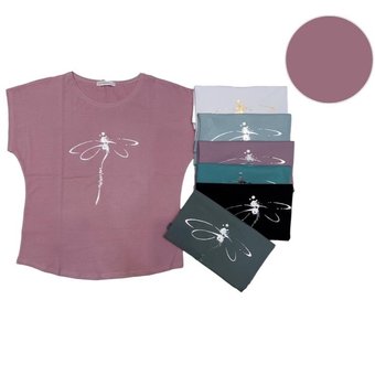 Женская футболка хлопковая розовая 52-54 р Ananasko 5220-3