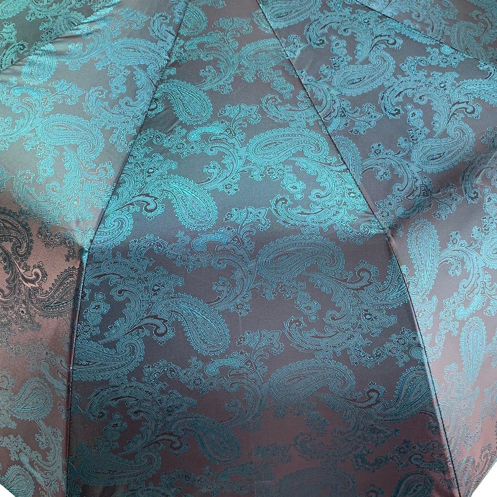 Жіноча парасоля автомат з жаккардовим куполом "хамелеон" от Flagman, бірюзовій, 514-3  514-3 фото | ANANASKO