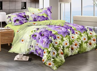Комплект постельного белья двуспальный евро на резинке VIP Сатин Ananasko 77181 200 ниток/см² 77181(e) фото | ANANASKO
