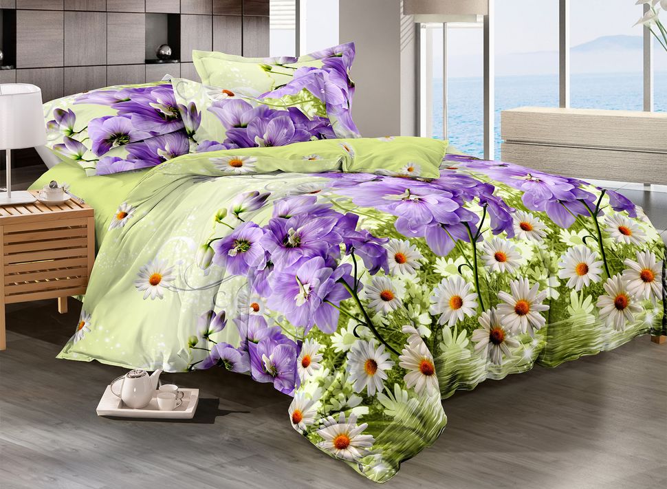 Комплект постельного белья двуспальный на резинке VIP Сатин Ananasko 77181 200 ниток/см² 77181(2,0) фото | ANANASKO