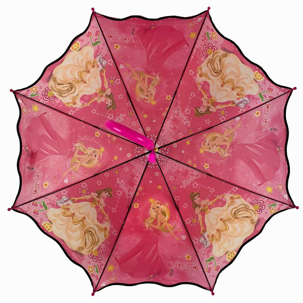 Яскрава дитяча парасоля тростина,, Flagman з принцесами і зірочками, малиновий, 601А-4  601А-4 фото | ANANASKO