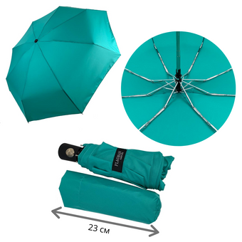 Жіноча парасоля-автомат з однотонним куполом від Flagman, бірюзовий, 517-2 за 613 грн