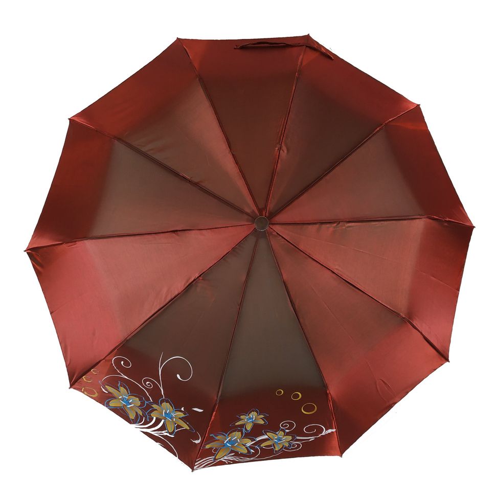 Жіноча парасоля напівавтомат Bellissimo на 10 спиць, вишневий, 2018-5  2018-5 фото | ANANASKO