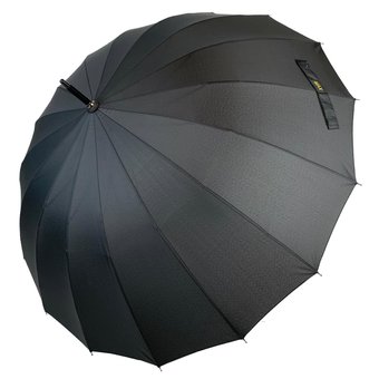 Полуавтоматический мужской зонт-трость на 16 спиц от MAX, черный, 1003-1