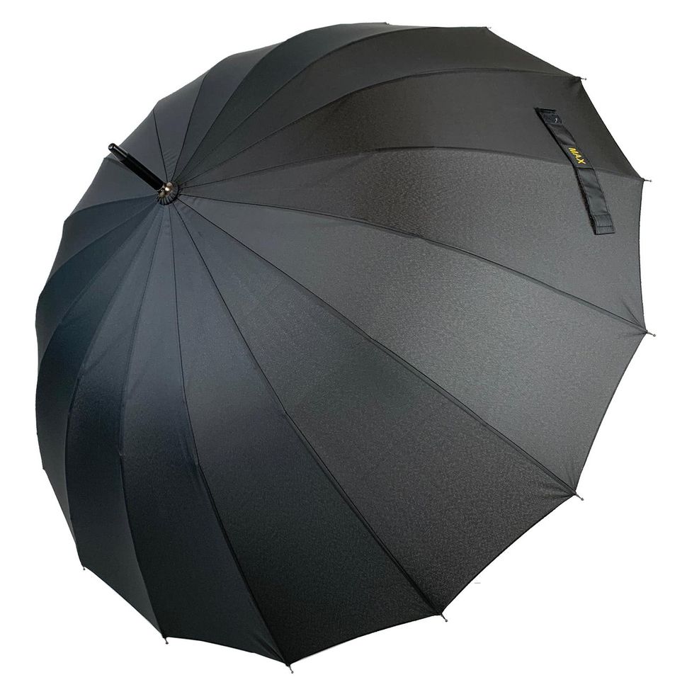 Полуавтоматический мужской зонт-трость на 16 спиц от MAX, черный, 1003-1  1003-1 фото | ANANASKO