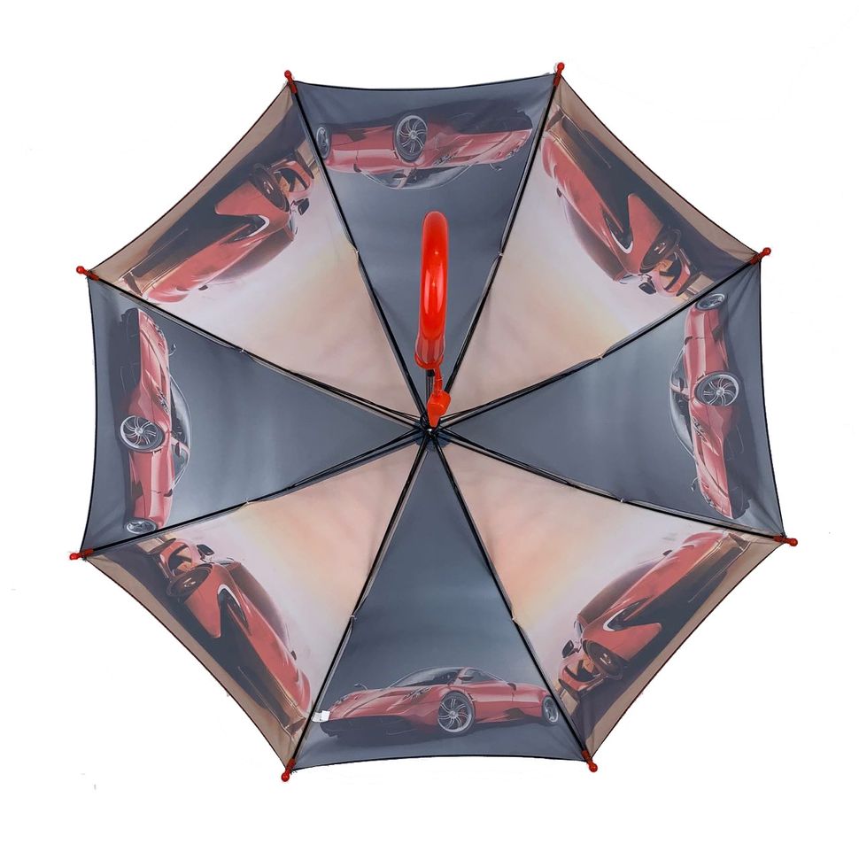 Дитяча парасолька-тростина "Гонки" для хлопчиків від SL, червона ручка, 18104-2  18104-2 фото | ANANASKO