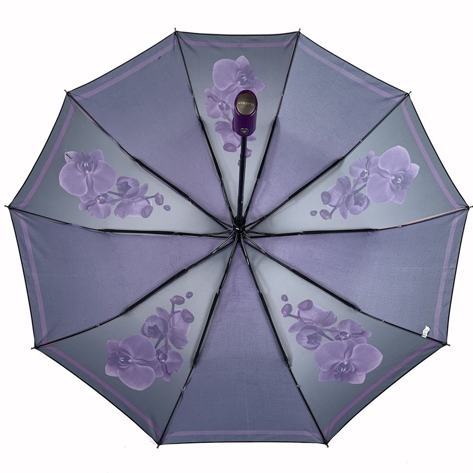 Женский складной автоматический зонтик c принтом орхидей от Flagman, фиолетовый, 510-5  510-5 фото | ANANASKO