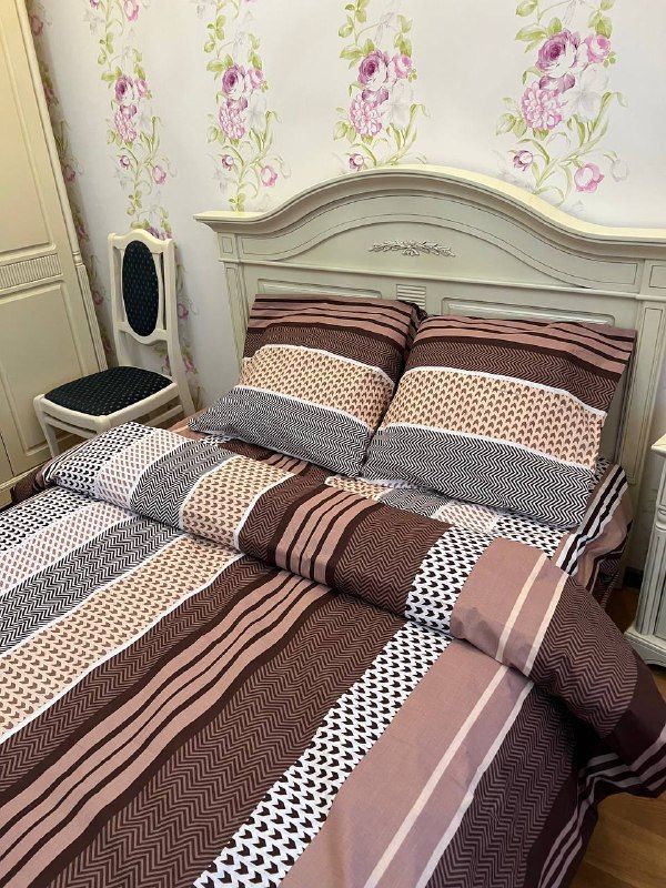 Комплект постельного белья двуспальный евро Бязь Голд Ananasko 1751 140 ниток/см² 1751(e) фото | ANANASKO