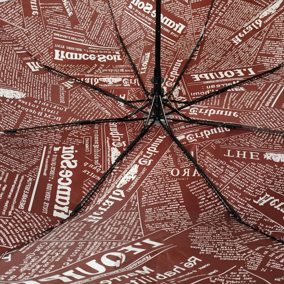 Женский зонт полуавтомат Max на 8 спиц "News", бордовый, 2008-1  2008-1 фото | ANANASKO