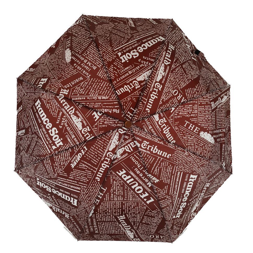 Женский зонт полуавтомат Max на 8 спиц "News", бордовый, 2008-1  2008-1 фото | ANANASKO