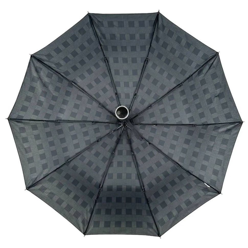 Зонт полуавтомат на 10 спиц серый в клеточку Bellissima М0532-2  М0532 фото | ANANASKO