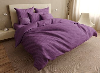 Комплект постельного белья полуторный фиолетовый Бязь Голд Ananasko 15138 140 ниток/см² за 520 грн