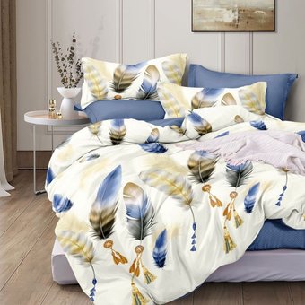 Комплект постельного белья двуспальный на резинке Бязь Голд Ananasko 14150 115 г/м² 14150(2,0) фото | ANANASKO