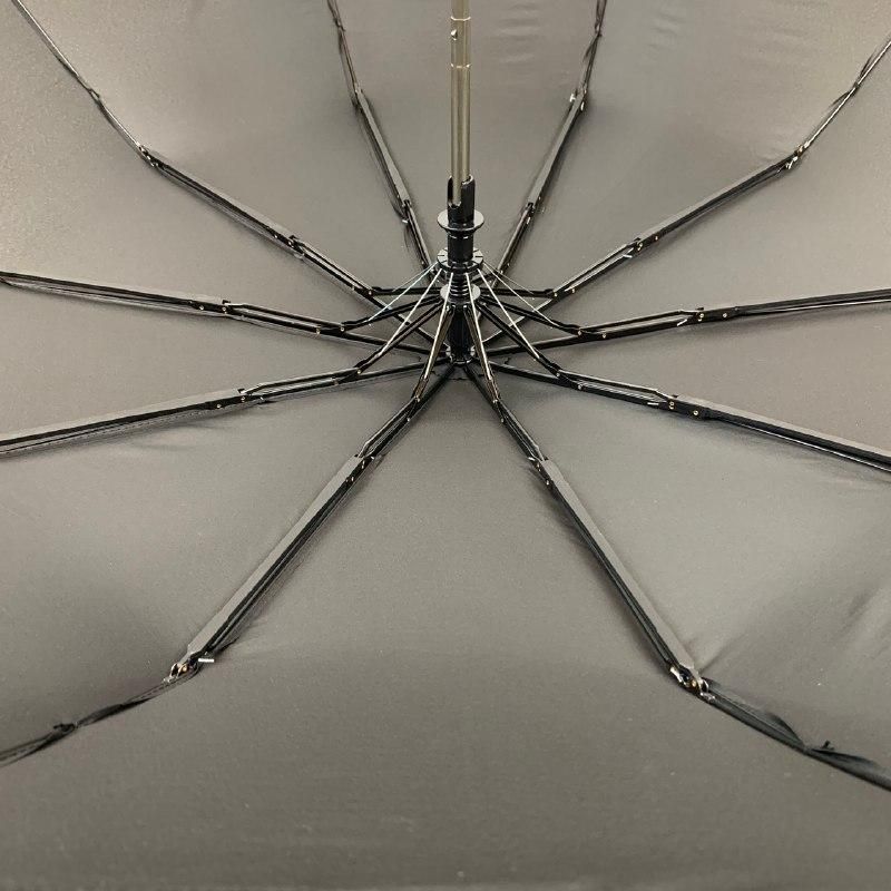 Мужской складной зонт-полуавтомат на 10 спиц с системой "антиветер" от Calm Rain, черный, 348-1  348-1 фото | ANANASKO