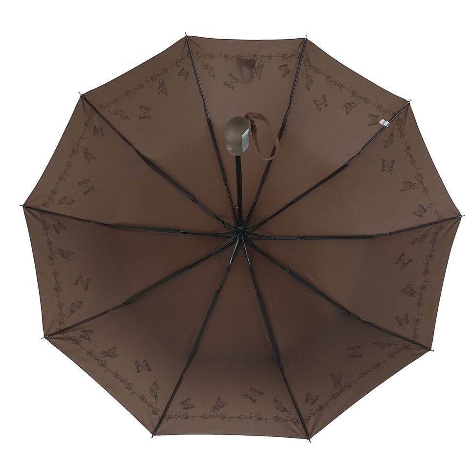 Женский зонт полу-автомат Bellissimo на 10 спиц, коричневый, 18308-12  18308-12 фото | ANANASKO