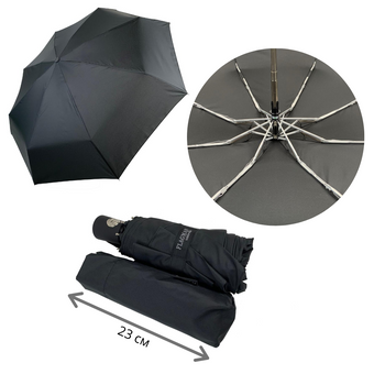 Жіноча парасоля-автомат з однотонним куполом від Flagman, чорний, 517-7 за 613 грн