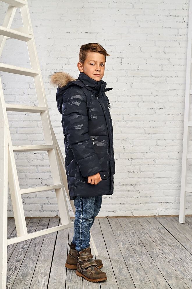 Зимова куртка на хлопчика 146  8835 синий фото | ANANASKO