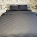 Комплект постельного белья двуспальный евро Сатин темно-серый Ananasko 195203 195203(e) фото 2 | ANANASKO