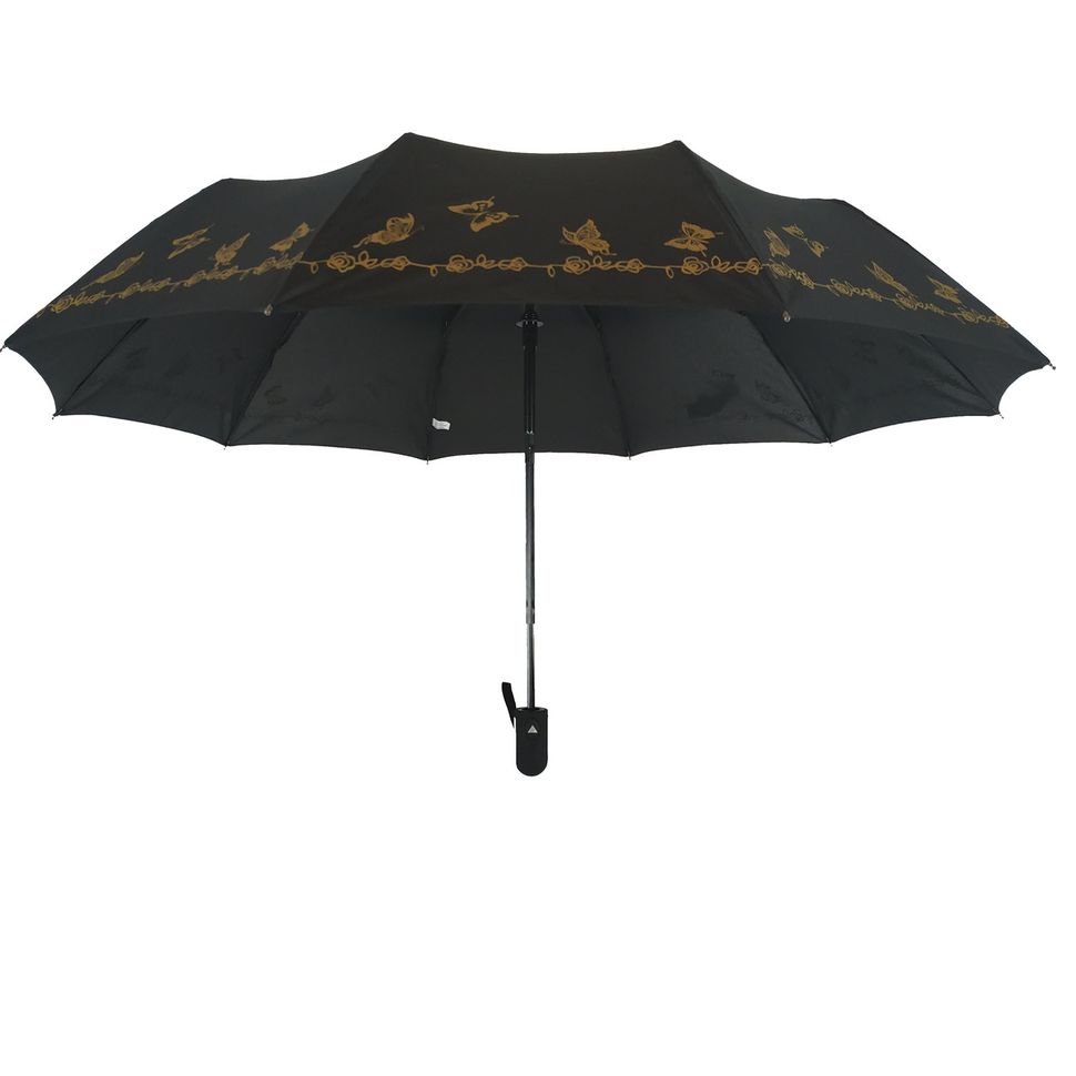 Женский зонт полу-автомат Bellissimo на 10 спиц, черный, 18308-9  18308-9 фото | ANANASKO