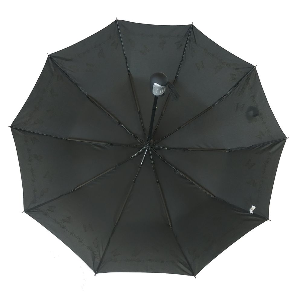Женский зонт полу-автомат Bellissimo на 10 спиц, черный, 18308-9  18308-9 фото | ANANASKO
