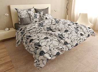 Комплект постельного белья двуспальный евро на резинке VIP Сатин Ananasko 77174 200 ниток/см² 77174(e) фото