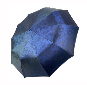 Жіноча парасоля-напівавтомат з жакардовим куполом "хамелеон" від Bellissimo, синій, М524-1 за 586 грн