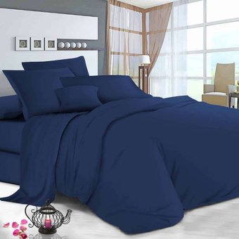 Комплект постельного белья полуторный синий Бязь Голд Ananasko 511033 140 ниток/см² 511033(1,5) фото | ANANASKO