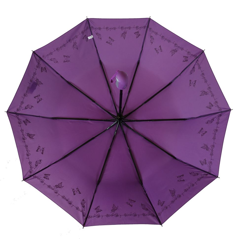 Женский зонт полу-автомат Bellissimo на 10 спиц, фиолетовый, 18308-3  18308-3 фото | ANANASKO