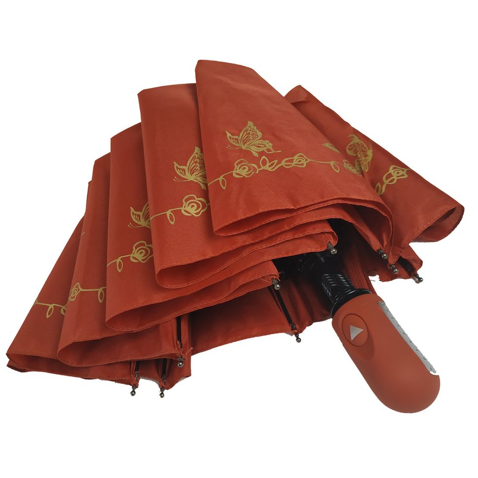 Женский зонт полу-автомат Bellissimo на 10 спиц, терракотовый,18308-11  18308-11 фото | ANANASKO