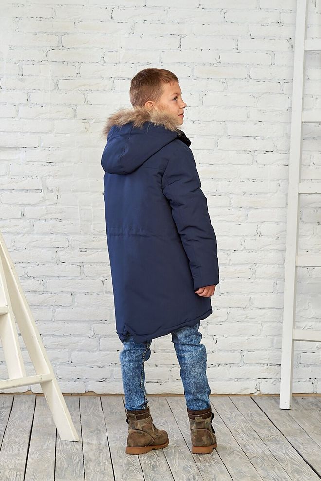 Зимова куртка на хлопчика 40  6-9582 (темно-синий) фото | ANANASKO