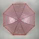 Дитяча прозора парасолька-тростина з ажурним принтом від SL, рожевий колір, 18102-6 18102-6 фото 2 | ANANASKO