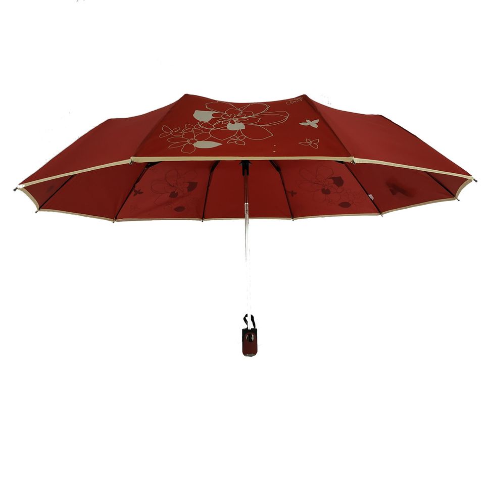 Жіноча парасоля напівавтомат на 10 спиць Calm Rain, вишневий, 114-2  114-2 фото | ANANASKO