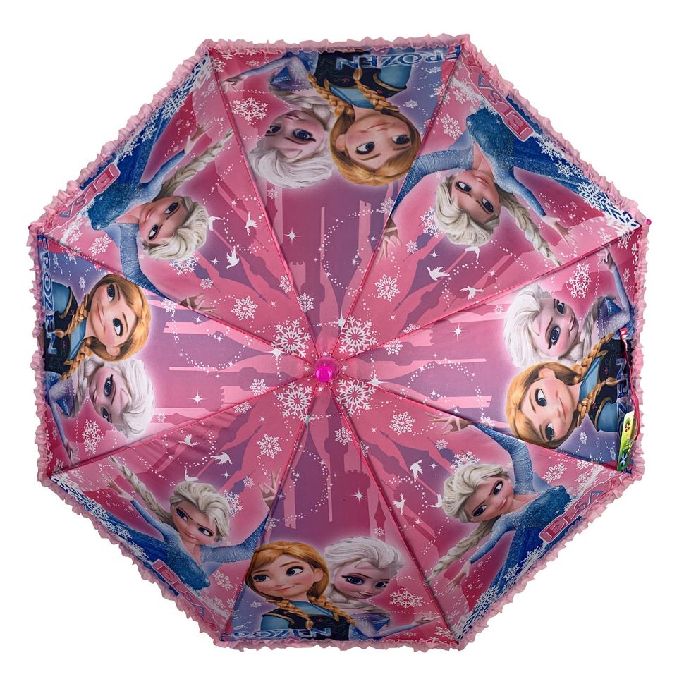 Дитяча парасоля-тростина з принцесами і оборками від Paolo Rossi, рожевий колір, 011-6  011-6 фото | ANANASKO