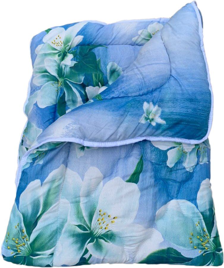 Одеяло полуторное холлофайбер голубого цвета Ananasko K821  K821(1,5) фото | ANANASKO