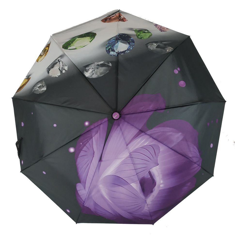 Жіноча парасоля напівавтомат "Calm Rain", на 9 спиць, фіолетовий,125-1  125-1 фото | ANANASKO