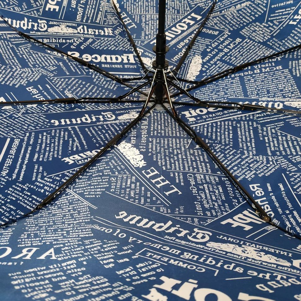 Женский зонт полуавтомат Max на 8 спиц "News", синий, 2008-4  2008-4 фото | ANANASKO